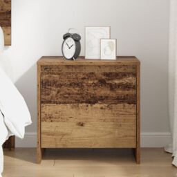 Berkfield Home Bedside Cabinet Old wood Engineered wood in Brown - thumbnail 4