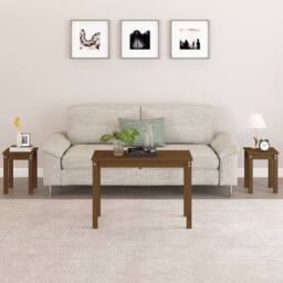 Berkfield Home Nesting Tables 3 pcs Honey Brown Solid Wood Pine