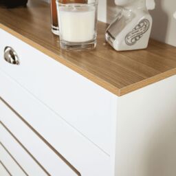 Home Source Batley Radiator Cover Grill Shelf Cabinet With Drawer MDF Modern White - thumbnail 5