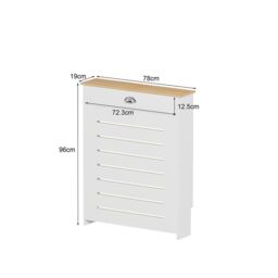 Home Source Batley Radiator Cover Grill Shelf Cabinet With Drawer MDF Modern White - thumbnail 7