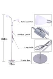 Living and Home Modern 2 Head Standing Floor Lamp for Living Room - thumbnail 4