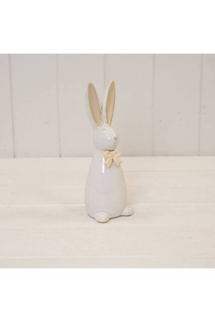 KDMD Ceramic Natural Rabbit With Bow - image 1