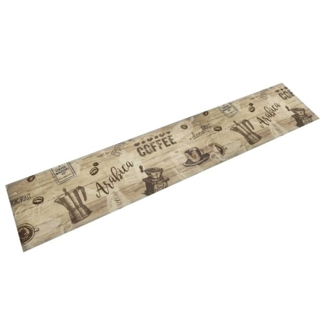 Berkfield Home Kitchen Rug Washable Coffee Brown 60x300 cm Velvet - image 1