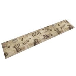 Berkfield Home Kitchen Rug Washable Coffee Brown 60x300 cm Velvet - thumbnail 1