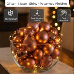 Neo Set of 36 Christmas Tree Ornaments Baubles Set in Natural - thumbnail 5