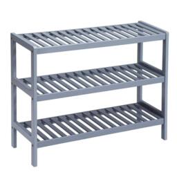 Kelvenix Grey 3 Tier Bamboo Wooden Shoe Storage - Size: 0.6m2