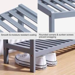 Kelvenix Grey 3 Tier Bamboo Wooden Shoe Storage - Size: 0.6m2 - thumbnail 5
