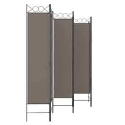 Berkfield Home 6-Panel Room Divider Anthracite 240x220 cm Fabric in Black - thumbnail 5