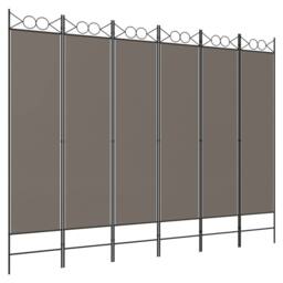 Berkfield Home 6-Panel Room Divider Anthracite 240x220 cm Fabric in Black - thumbnail 2