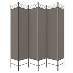 Berkfield Home 6-Panel Room Divider Anthracite 240x220 cm Fabric in Black - thumbnail 4