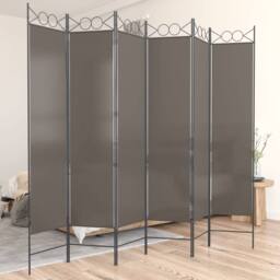 Berkfield Home 6-Panel Room Divider Anthracite 240x220 cm Fabric in Black