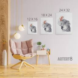 "Artery8 Cockatoo Parrot Head Watercolour Schouman Canvas Wall Art Print in White - Size: W12"" x H16""" - thumbnail 4