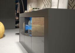 Creative Furniture Aurora Sideboard 145cm - A Modern & Practical Cabinet with Gloss Doors & LED Lights in Dark Grey - thumbnail 6