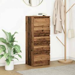 Berkfield Home Sideboard with Drawers Old Wood 37.5x35x99 cm Engineered Wood in Brown - thumbnail 2