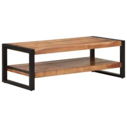 Berkfield Home Coffee Table 120x55x40 cm Solid Wood Acacia in Brown - Size: 120 x 55 x 40 cm - thumbnail 1