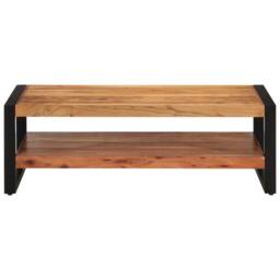 Berkfield Home Coffee Table 120x55x40 cm Solid Wood Acacia in Brown - Size: 120 x 55 x 40 cm - thumbnail 2