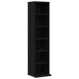 Berkfield Home CD Cabinet Black Oak 21x20x88 cm Engineered Wood - Size: 21 x 20 x 88 cm - thumbnail 2