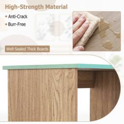 Costway Wooden Computer Desk 80 CM Home Office Desk Study Writing Desk in Natural - thumbnail 4