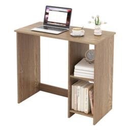 Costway Wooden Computer Desk 80 CM Home Office Desk Study Writing Desk in Natural - thumbnail 1