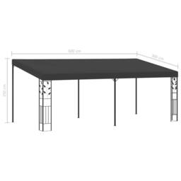 Berkfield Home Wall-mounted Gazebo 6x3x2.5 m Anthracite in Black - thumbnail 6