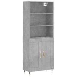 Berkfield Home Highboard Concrete Grey 69.5x34x180 cm Engineered Wood - thumbnail 1