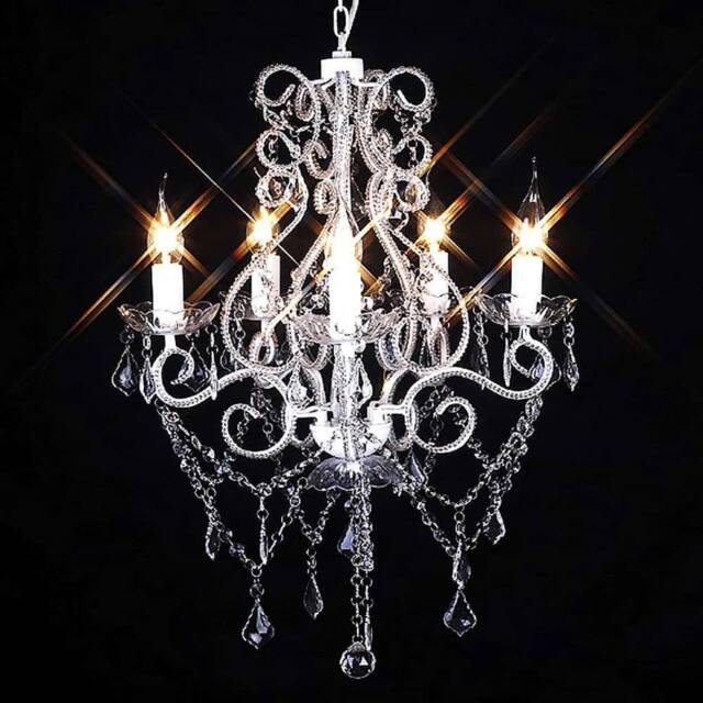 Berkfield Home Chandelier with 2800 Crystals E14 in White - image 1