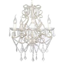 Berkfield Home Chandelier with 2800 Crystals E14 in White - thumbnail 4