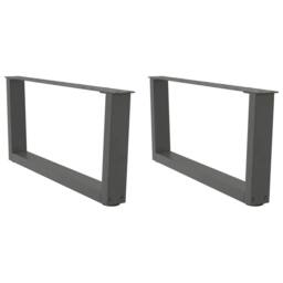 Berkfield Home Modern Dining Table Legs V-Shape 2 pcs Anthracite 70x(30-31.3) cm in Dark Grey - thumbnail 2