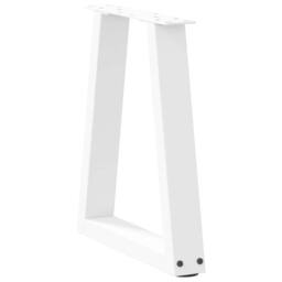 Berkfield Home Modern Dining Table Legs V-Shape 2 pcs White 28x(42-43.3) cm Steel - thumbnail 4