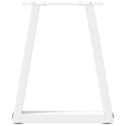 Berkfield Home Modern Dining Table Legs V-Shape 2 pcs White 28x(42-43.3) cm Steel - thumbnail 5
