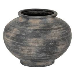 Lemon Pavilion Furniture and Decor Marra Squat Vase - Ceramic - L36 x W36 x H27 cm - Black - thumbnail 1