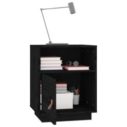 Berkfield Home Bedside Cabinet Black 40x34x55 cm Solid Wood Pine - Size: 40 x 34 x 55 cm - thumbnail 5