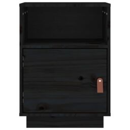 Berkfield Home Bedside Cabinet Black 40x34x55 cm Solid Wood Pine - Size: 40 x 34 x 55 cm - thumbnail 6