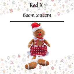 VFM e-Store Christmas Gingerbread Woman Decoration 62cm x 22cm Red X 1 - Size: 62 cm x 22 cm - thumbnail 2
