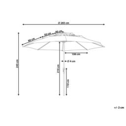 Wyld and Coco Market Garden Parasol Beige 285 cm Octagonal UV-Resistant Crank - thumbnail 3