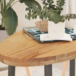 Berkfield Home Table Top Light Brown 100x50x4 cm Solid Wood Oak Oval - Size: 100 x 50 x 4 cm - thumbnail 1