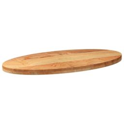Berkfield Home Table Top Light Brown 100x50x4 cm Solid Wood Oak Oval - Size: 100 x 50 x 4 cm - thumbnail 4