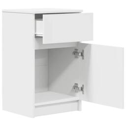 Berkfield Home Durable Bedside Cabinet White 39x35x65 cm Engineered Wood - Size: 39 x 35 x 65 cm - thumbnail 5