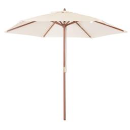 Charles Bentley Garden Lg. 2.4M Wooden Garden Patio Parasol Shade Umbrella 38mm in Off-White - thumbnail 2