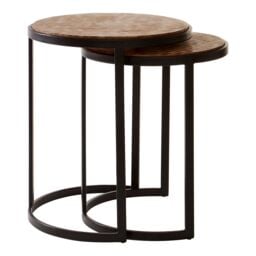 Orsina Sturdy Chevron Side Tables, Durable Side Table By Couch For Livingroom, Versatile Small Table For Outdoor in Natural - thumbnail 3