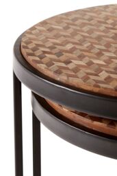 Orsina Sturdy Chevron Side Tables, Durable Side Table By Couch For Livingroom, Versatile Small Table For Outdoor in Natural - thumbnail 6