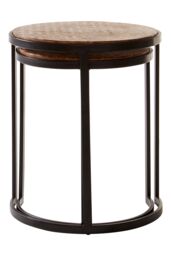 Orsina Sturdy Chevron Side Tables, Durable Side Table By Couch For Livingroom, Versatile Small Table For Outdoor in Natural - thumbnail 5