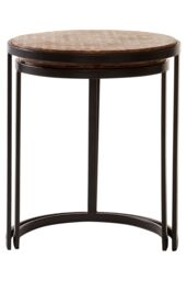 Orsina Sturdy Chevron Side Tables, Durable Side Table By Couch For Livingroom, Versatile Small Table For Outdoor in Natural - thumbnail 1
