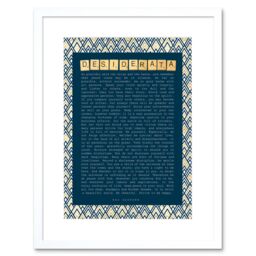 "Artery8 Wall Art Print Desiderata Ehrmann Pattern Scrabble Artwork Framed 9X7 Inch in White - Size: W7"" x H9""" - thumbnail 1