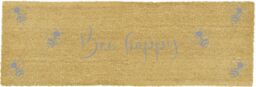 Artsy Mats Patio Grey Bee Happy Double Doormat in Beige - Size: 40 cm x 120 cm - thumbnail 4