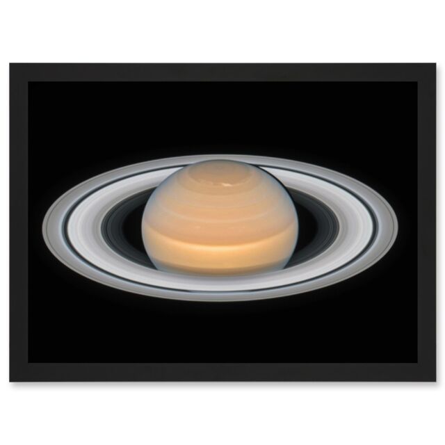 Artery8 Hubble Space Telescope Image Saturn Opposition 2018 Portrait Of Opulent Ring World Solar System Gas Giant Planet Art Print Framed Poster Wall - image 1