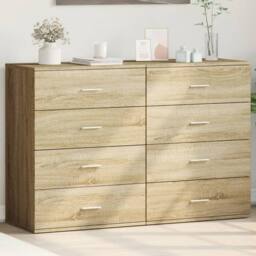 Berkfield Home Sideboards 2 pcs Sonoma Oak 60x39x80 cm Engineered Wood in Light Oak - Size: 60 x 39 x 80 cm - thumbnail 2