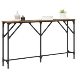 Berkfield Home Console Table Old Wood 140x23x75 cm Engineered Wood in Brown - Size: 140 x 23 x 75 cm - thumbnail 3