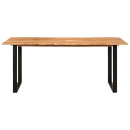 Berkfield Home Dining Table 180x90x76 cm Solid Acacia Wood in Brown - Size: 180 x 90 x 76 cm - thumbnail 2