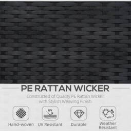 STILVORA Black Rattan Armchair with Cushions - thumbnail 4